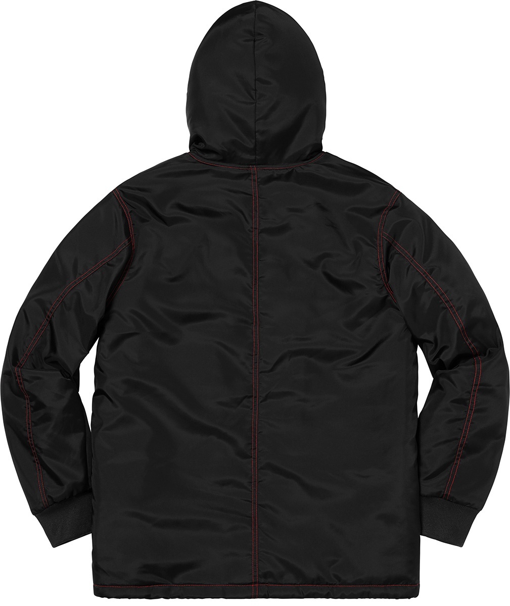 Sherpa Lined Nylon Zip Up Jacket view 2
